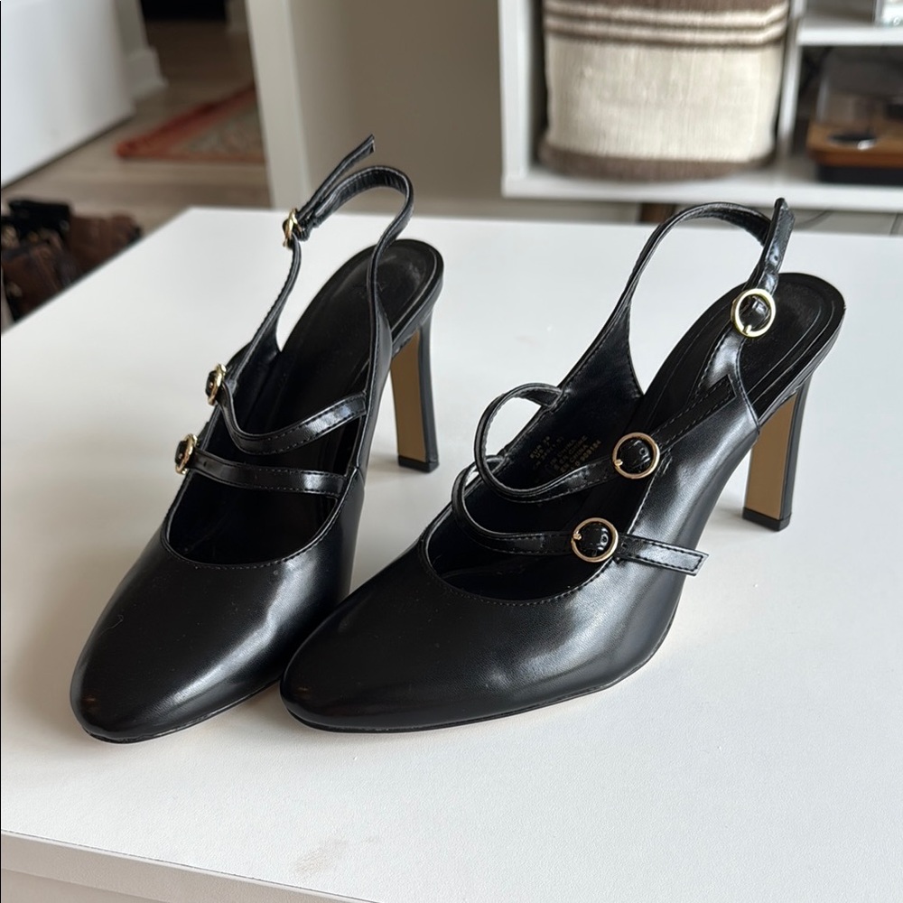Elegant Black Slingback Heels